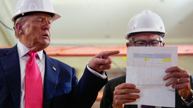 Donald Trump challenges Federal Reserve Chair Jerome Powell about the cost of renovations