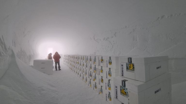 The Beyond EPICA cores were collected from Dome C in East Antarctica over several years. Pic: PNRA:IPEV

