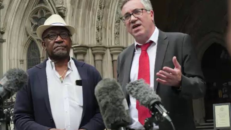 Errol Campbell Jr, left, with his solicitor Matt Foot