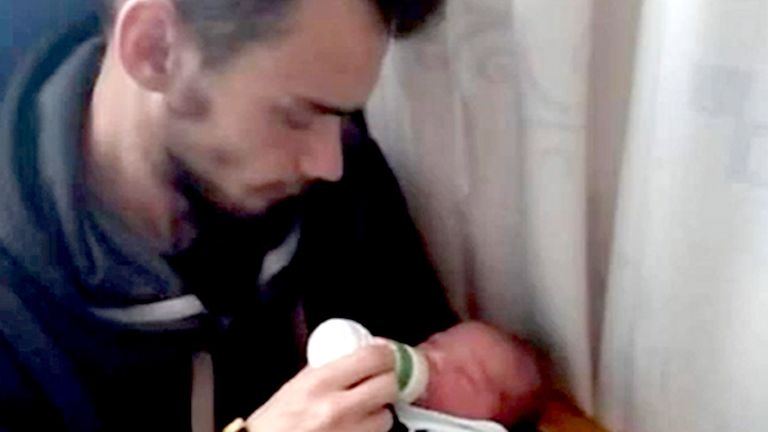 Ethan with his father Will Griffiths. Pic: North Wales Police/PA