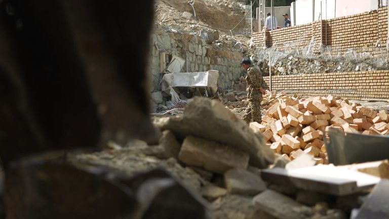 Rubble at the Evin Prison in Iran