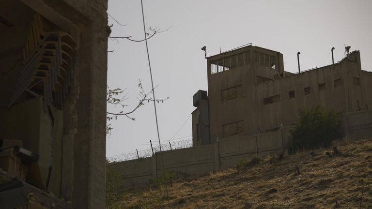The main complex holding prisoners sits atop a hill 