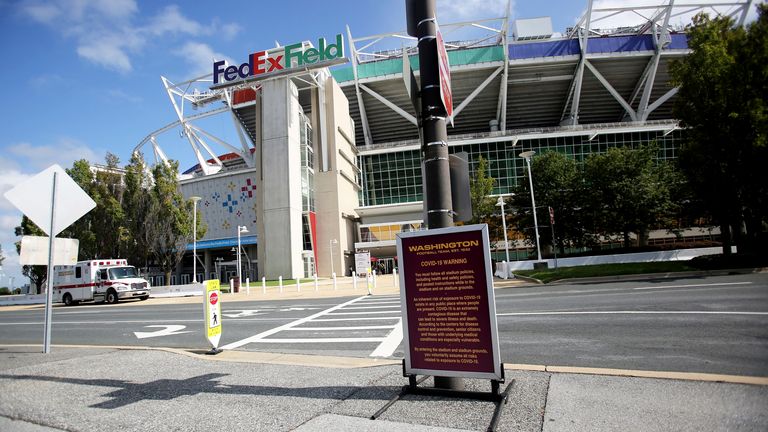 Komutanlar şu anki stadyum, Landover, Maryland'deki FedExfield. Pic: AP