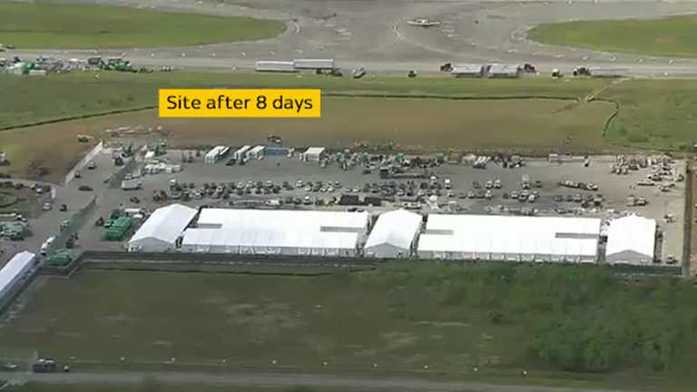 An aerial photo of the site on 1 July. Credit: AP