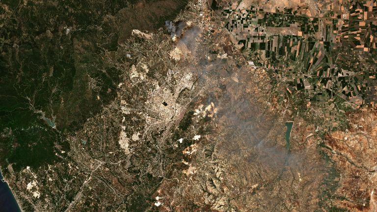 A satellite image shows the Hatay Province, Turkey, June 28, 2025. European Union/Copernicus Sentinel-2/Handout via REUTERS