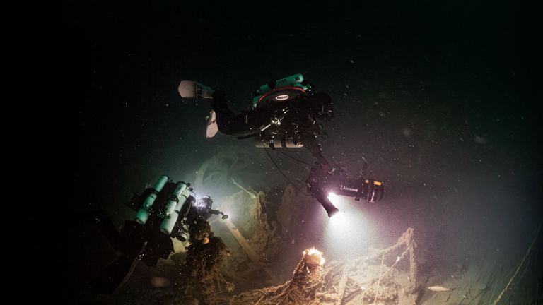 Divers exploring the wreck. Pic: Steffen Scholz