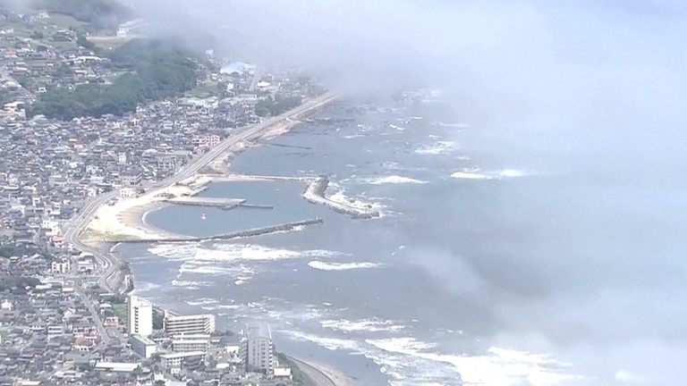 The Pacific coast of Japan after the warning was issued. Pic: AP