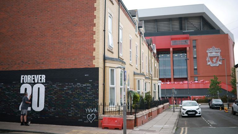 A tribute wall near the Anfield ground Pic: Reuters