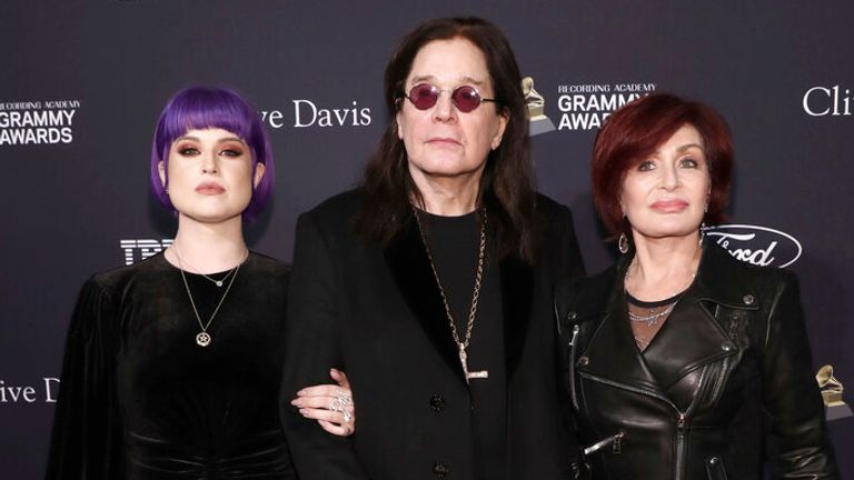 Kelly Osbourne, from left, Ozzy Osbourne, and Sharon Osbourne in 2020. Pic: AP