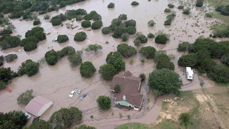 Flooding near Kerville, Texas. Pic: US Coast Guard/AP