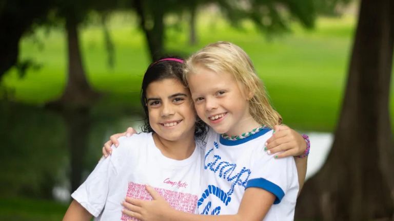 Lila Bonner (L), 9, and Eloise Peck, 9, both died in the flash floods at Camp Mystic, Texas. Pic: Family handout