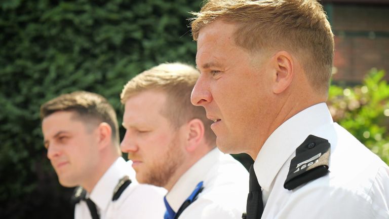 PC Luke Holden (left), PCSO Tim Parry (centre), Sgt Greg Gillespie (right) nominated for the police bravery awards