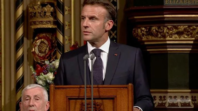 Macron addressing Parliament