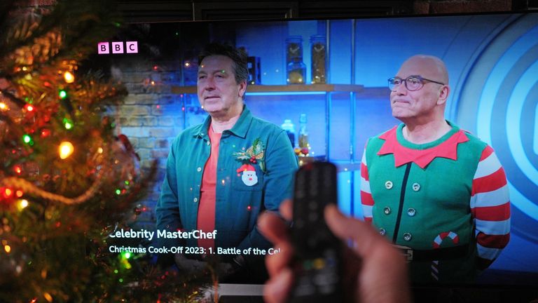 John Torode and Gregg Wallace shown on a 2023 festive episode of Masterchef. Pic: PA