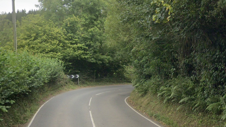 Cutcombe Hill near Minehead, where the accident took place. Pic: Google Maps
