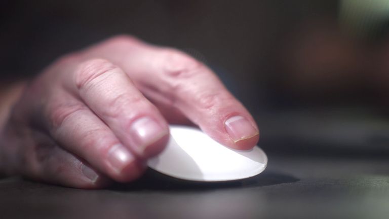 Hand on mouse