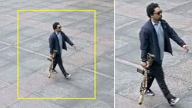 The person that police were looking for in connection with the shooting was seen on CCTV. Pic: NYPD