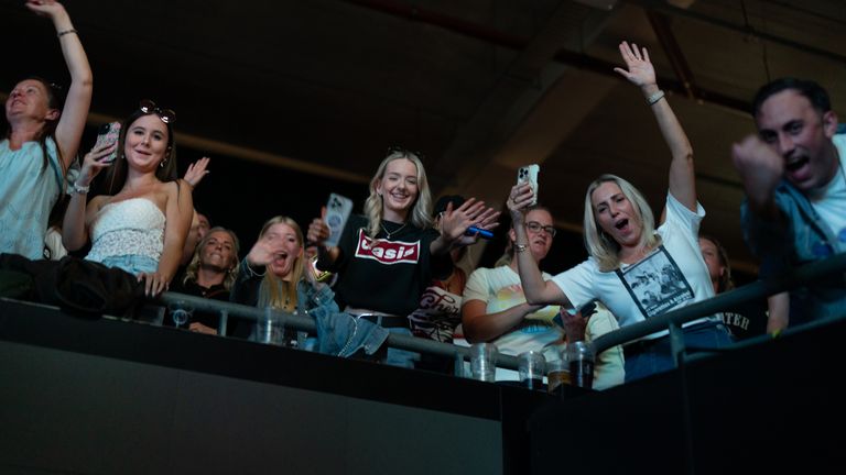 Oasis fans at the Principality Stadium, Cardiff