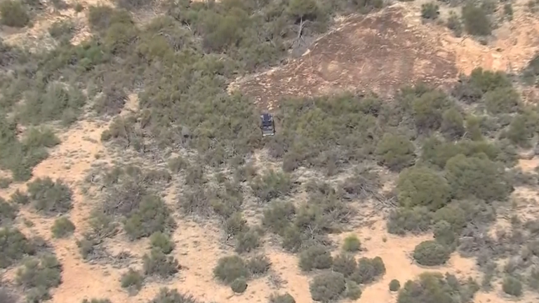 An aerial shot of the van after it was discovered. Pic: AP