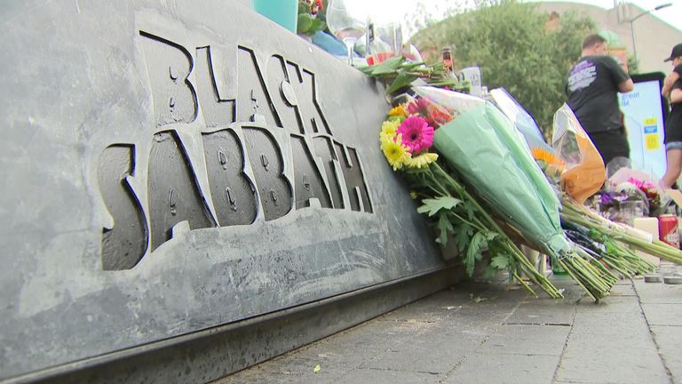 Tributes at Black Sabbath Bridge in Birmingham