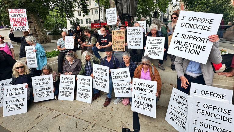 Protesters gathered in Parliament Square