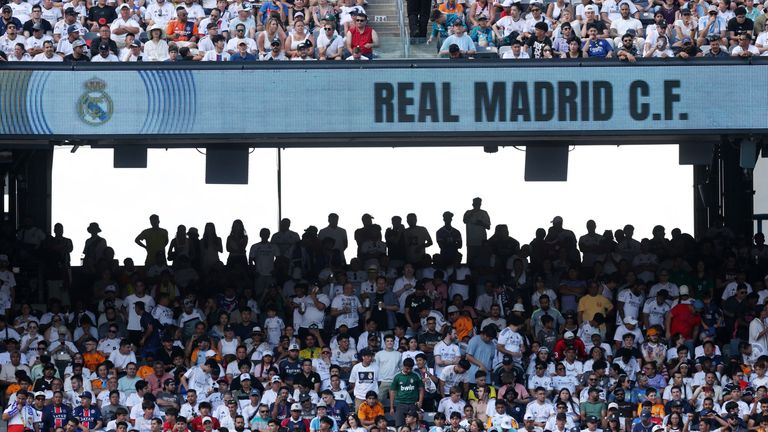 Fans at the semi-final between Paris Saint-Germain and Real Madrid. Pic: Reuters