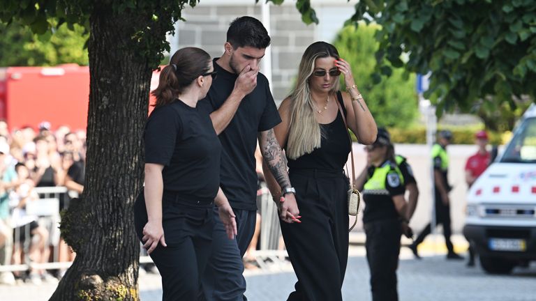 Portugal's Ruben Neves arrives at the funeral of Diogo Jota and Andre Silva being held at Igreja Matriz de Gondomar in the town of Gondomar near Porto. The Liverpool and Portugal forward died along with his younger brother Andre Silva in the accident in Zamora on Thursday morning. Picture date: Saturday July 5, 2025. PA Photo. Photo credit should read: PA Wire.