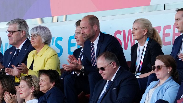 The Prince of Wales watches on England's 4-0 win over the Netherlands.
Pic: PA