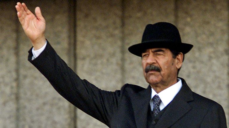 File photo of Iraqi President Saddam Hussein, December 31, 2001. REUTERS/Faleh Kheiber SJS/CMC