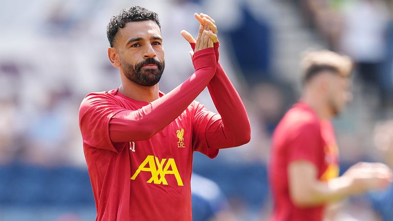 Mo Salah maçtan sonra. Pic: PA
