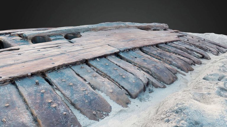 A 3D model of the Sanday Wreck.
Pic:Orkney Islands Council/PA 