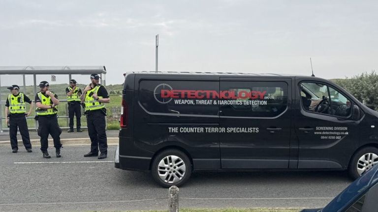 Black security van