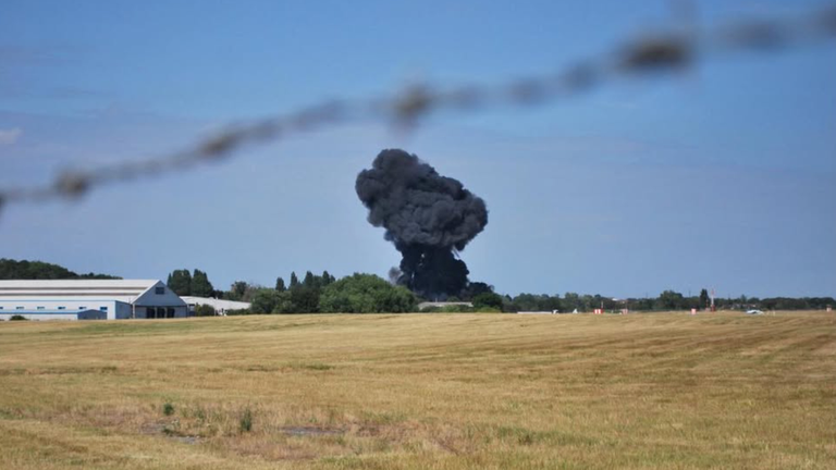 Plumes of black smoke near the airport. Pic: Ben G