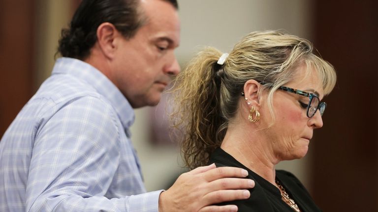 Steve and Kristi Goncalves in court today. Pic: AP