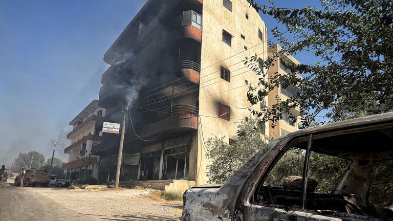 A burning building