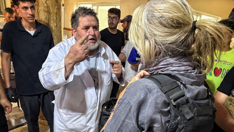 A doctor talks to Sky's Alex Crawford
