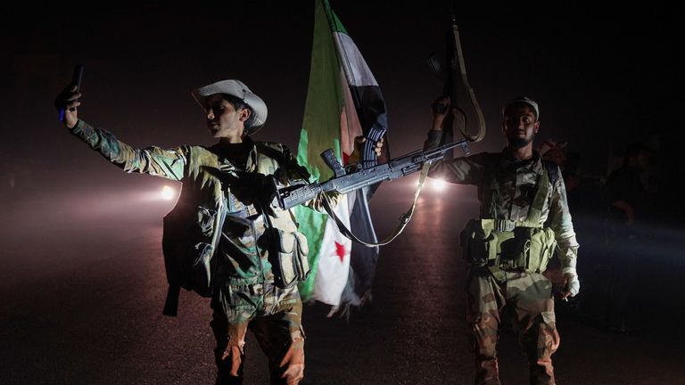 Syrian soldiers. Pic: Reuters
