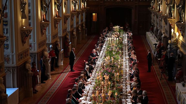 The banquet hall at Windsor Castle. Pic: PA