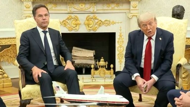 Donald Trump meets NATO chief Mark Rutte at the White House