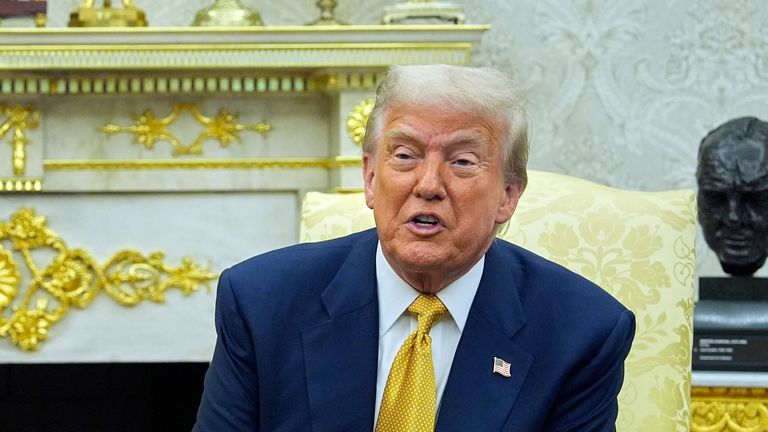 President Donald Trump meets with Philippine President Ferdinand Marcos Jr., in the Oval Office of the White House, Tuesday, July 22, 2025, in Washington.