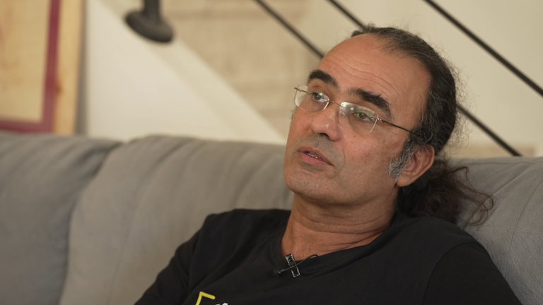 Stills from Holland PKG on Yehuda Cohen (pictured) whose son Nimrod Cohen is being held hostage by Hamas