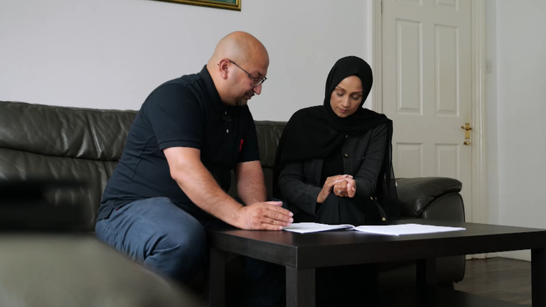Zaheer Ahmed and Soniya Nazir reading a report into care failings in the treatment of Yusuf Nazir