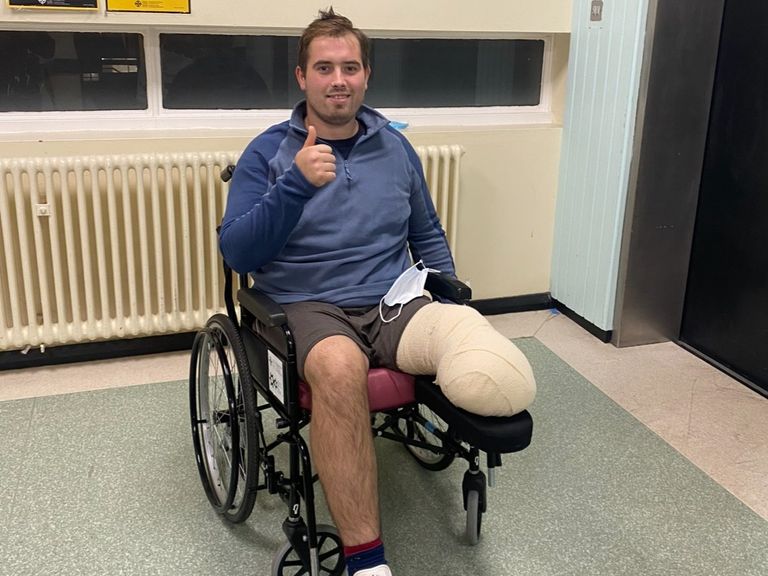Ieuan Parry had his leg amputated after the collision. Pic: Ieuan Parry