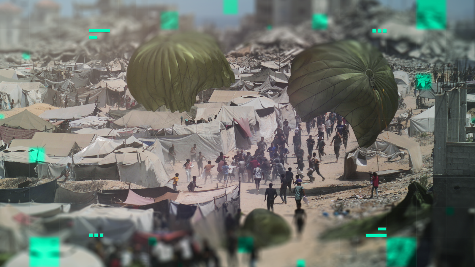 Tangled parachutes and chaotic crowds: The dangers posed by airdrops in Gaza 
