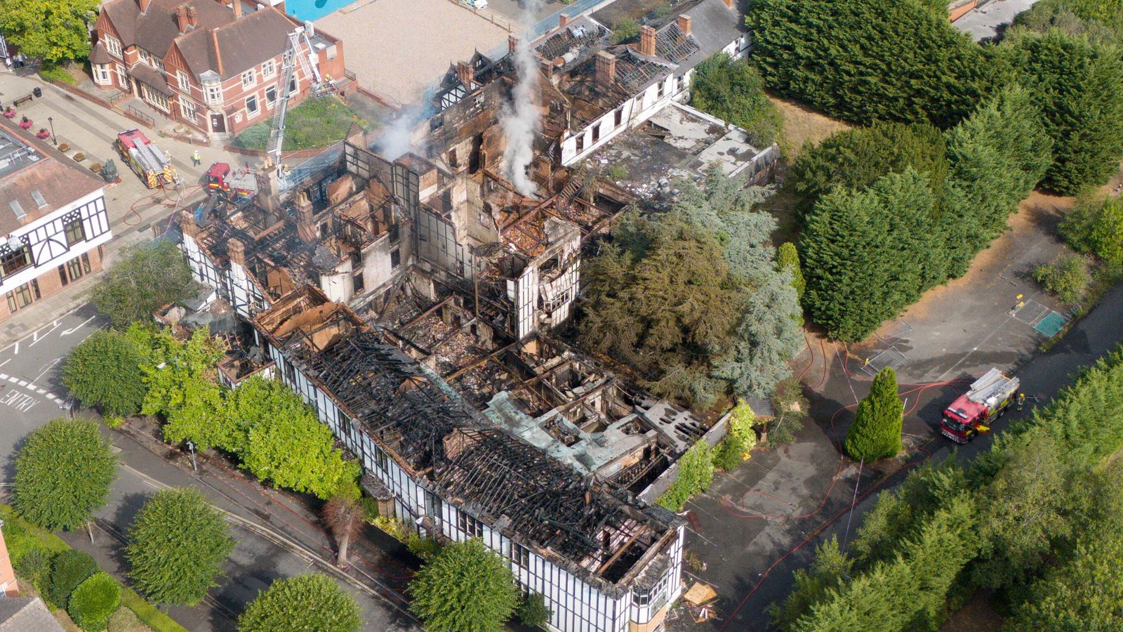 Two girls arrested after historic hotel destroyed in suspected arson attack
