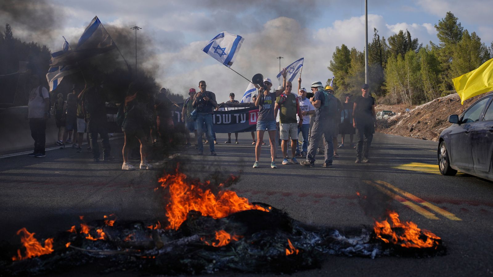 Protesters go on strike in Israel demanding ceasefire and release of Gaza hostages