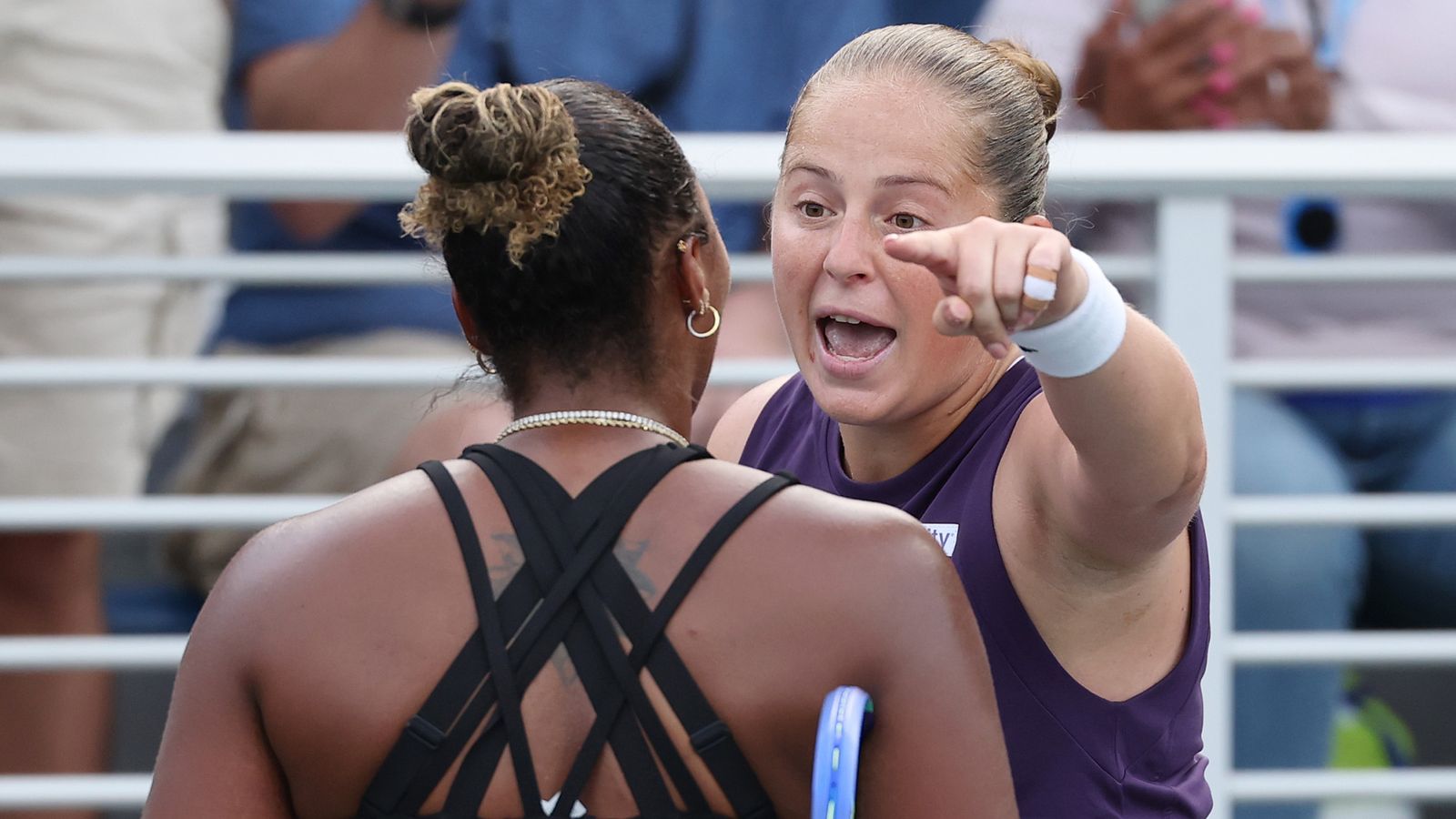 Jelena Ostapenko denies being racist during row with Taylor Townsend at US Open