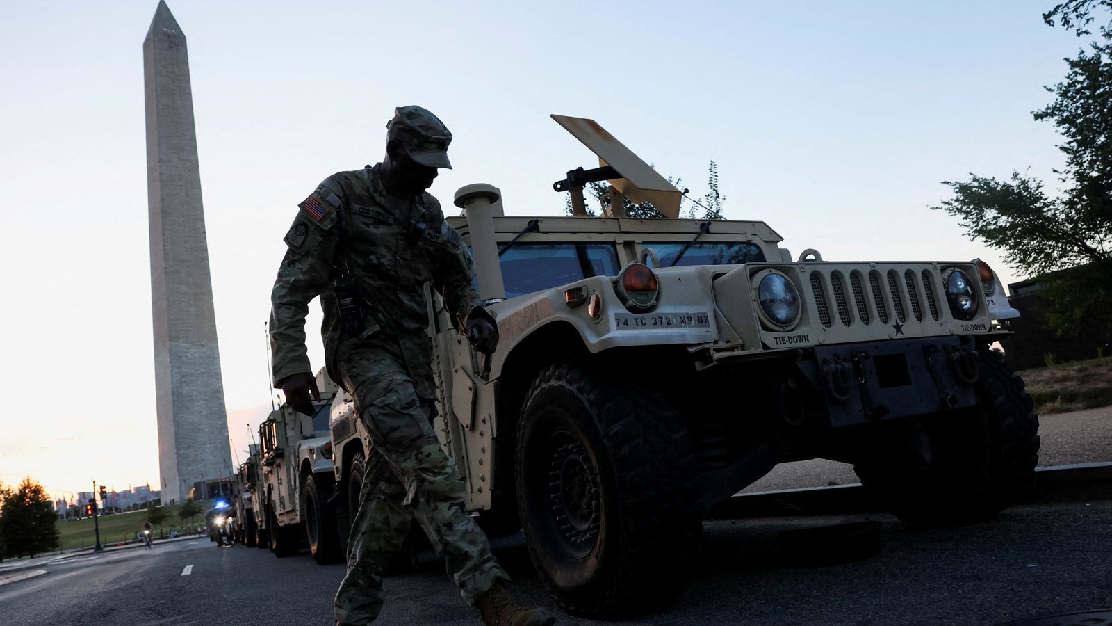 National Guard arrives on streets of Washington DC despite 'historic' lows in crime