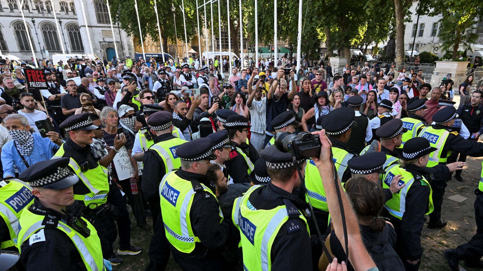 More than 500 people arrested after Palestine Action protest - with almost half aged 60 and above