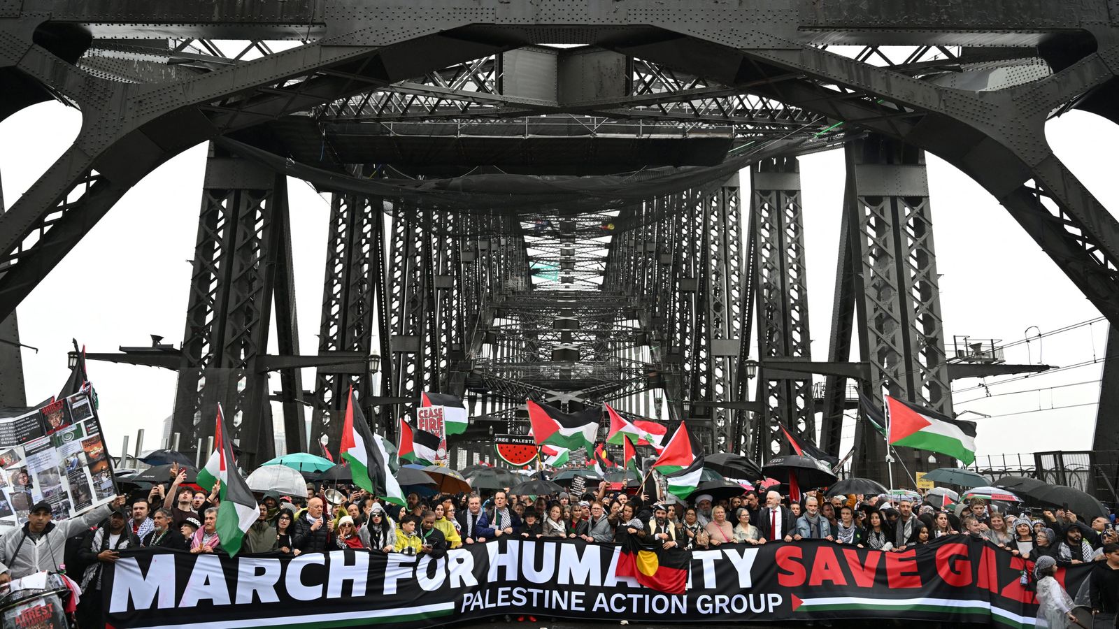 Sydney Harbour Bridge pro-Palestine protest so busy it was ‘perilous’, police chief says
